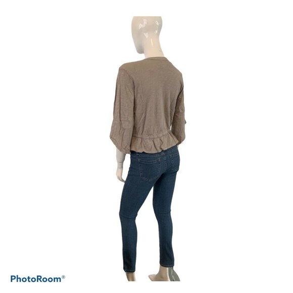 New M By Wilt 3/4 Flared Sleeves Gray Blouse XS Top Classic Shirt cotton size 2 - Picture 8 of 10